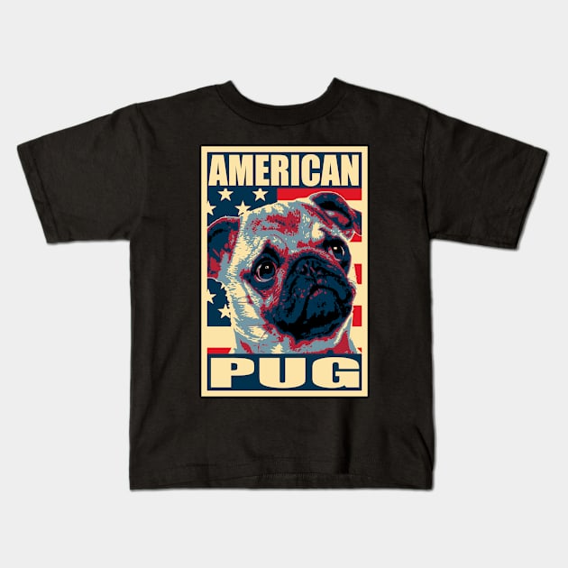 American Pug Poster Kids T-Shirt by Nerd_art